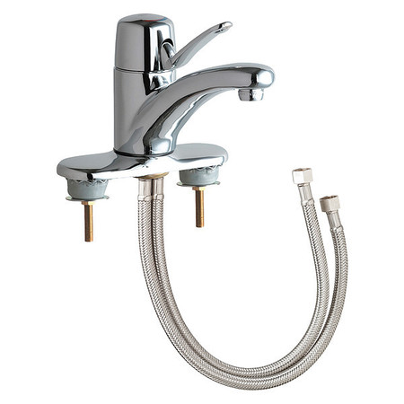 CHICAGO FAUCET Single Handle 4" Mount, Bathroom Faucet, Chrome plated 2200-4-2300-4KABCP