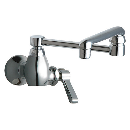 CHICAGO FAUCET Single Handle 1 Hole Single Sink Faucet, Chrome plated 332-DJ13ABCP