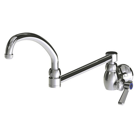 Chicago Faucet Single Handle 1 Hole Single Supply Sink Faucet, Chrome plated 332-DJ21ABCP