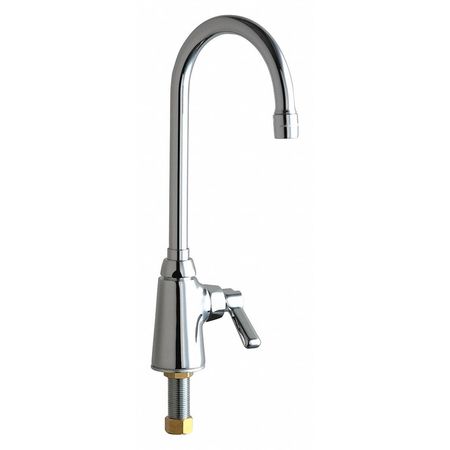 CHICAGO FAUCET Manual, Single Hole Only Mount, Commercial 1 Hole Gooseneck Kitchen Faucet 350-ABCP