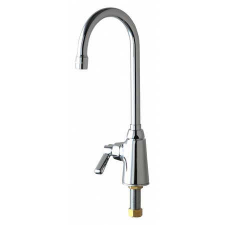 CHICAGO FAUCET Manual Single Hole Mount, 1 Hole Single Supply Sink Faucet With Left, Chrome plated 350-LHABCP