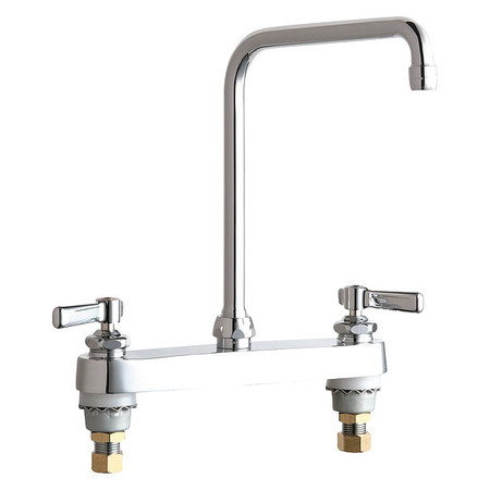 CHICAGO FAUCET Manual 8" Mount, Sink Faucet, Chrome plated 527-HA8ABCP