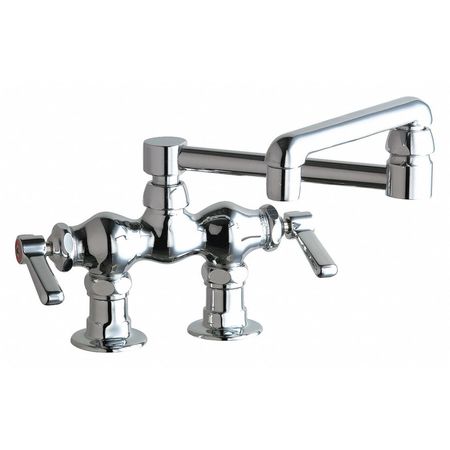 CHICAGO FAUCET Manual 3-3/8" Mount, Sink Faucet, Chrome plated 772-DJ13ABCP