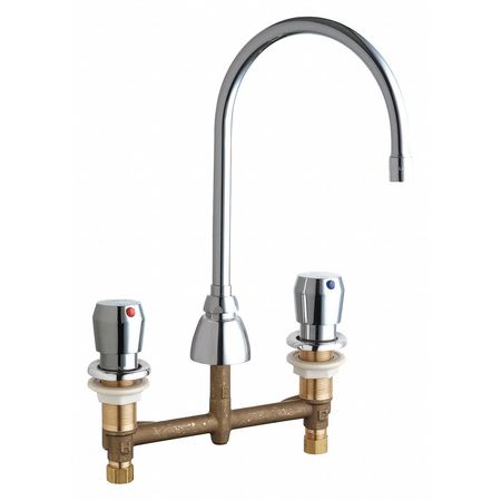 CHICAGO FAUCET Metering 8" Mount, Concealed Hot And Cold Metering Water, Chrome plated 786-E35-665ABCP