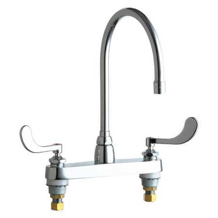 CHICAGO FAUCET Manual 8" Mount, Sink Faucet, Polished chrome 1100-GN8AE3-317AB
