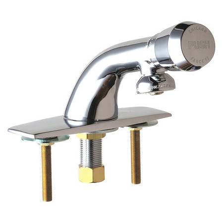 CHICAGO FAUCET Metering 4" Mount, Hot And Cold Water Mixing Metering, Chrome plated 857-665PSHABCP