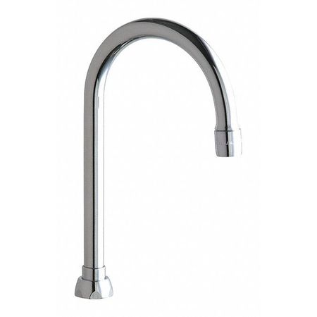 CHICAGO FAUCET 5 1/4 In. Rigid/Swing Gooseneck Spout GN2AE35JKABCP