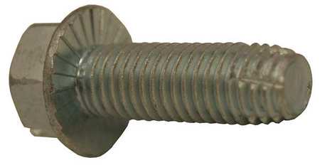 Zoro Select Thread Cutting Screw, 3/8" x 1 in, Zinc Plated Steel Hex Head Slotted Drive, 100 PK 3716FSWS