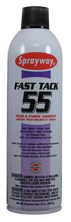 Sprayway Spray Adhesive, Fast Tack 55 Series, White, 20 oz, Aerosol Can SW055