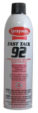 Sprayway Spray Adhesive, Fast Tack 92 Series, Tan, 20 oz, Aerosol Can SW092