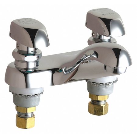 CHICAGO FAUCET Metering 4" Mount, Bathroom Faucet, Chrome plated 802-VE2805-335ABCP