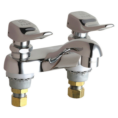 CHICAGO FAUCET Metering 4" Mount, Bathroom Faucet, Chrome plated 802-V336ABCP