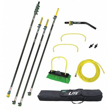 UNGER Water Fed Pole Kit, Nylon bristles, 55' L NLKU3