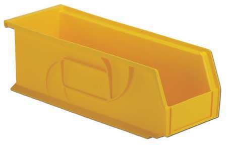 Hang & Stack Storage Bin, Plastic, 5 1/2 in W, 5 in H, 14 3/4 in L, Yellow -  LEWISBINS, PB1405-5 Yellow