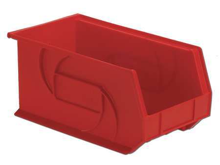 LEWISBINS 40 lb Hang & Stack Storage Bin, Plastic, 8 1/4 in W, 7 in H, 14 3/4 in L, Red PB148-7 Red