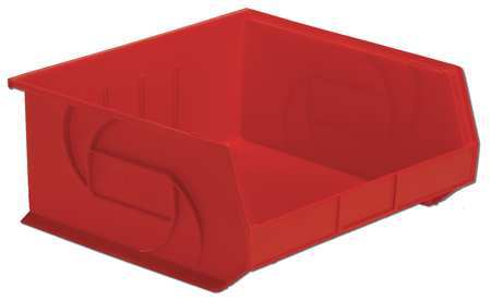 LEWISBINS 40 lb Hang & Stack Storage Bin, Plastic, 16 1/2 in W, 7 in H, 14 3/4 in L, Red PB1416-7 Red