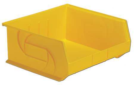 Lewisbins 40 lb Hang & Stack Storage Bin, Plastic, 16 1/2 in W, 7 in H, Yellow, 14 3/4 in L PB1416-7 Yellow