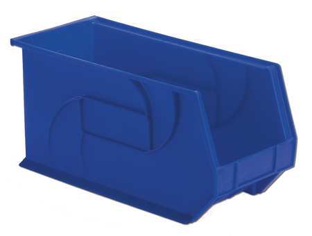 Lewisbins 40 lb Hang & Stack Storage Bin, Plastic, 8 1/4 in W, 9 in H, Blue, 18 in L PB1808-9 Blue