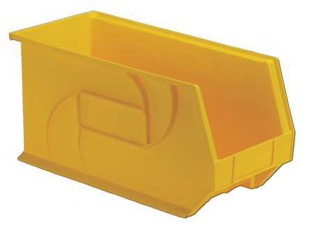 Lewisbins 40 lb Hang & Stack Storage Bin, Plastic, 8 1/4 in W, 9 in H, Yellow, 18 in L PB1808-9 Yellow