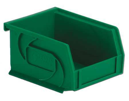Lewisbins 15 lb Hang & Stack Storage Bin, Plastic, 4 1/8 in W, 3 in H, 5 3/8 in L, Green PB54-3 Green