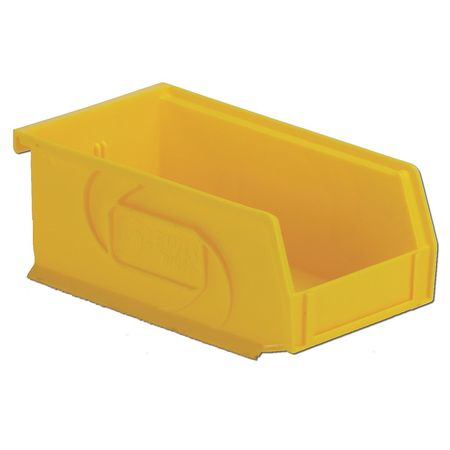 LEWISBINS 25 lb Hang & Stack Storage Bin, Plastic, 4 1/8 in W, 3 in H, Yellow, 7 3/8 in L PB74-3 Yellow