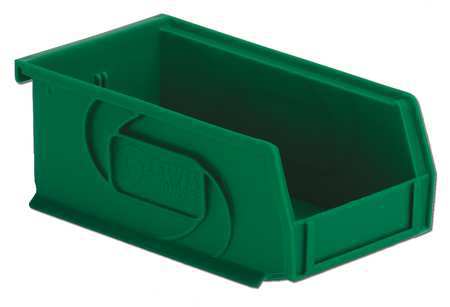 Lewisbins 25 lb Hang & Stack Storage Bin, Plastic, 4 1/8 in W, 3 in H, Green, 7 3/8 in L PB74-3 Green
