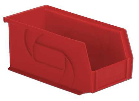 Lewisbins 30 lb Hang & Stack Storage Bin, Plastic, 5 1/2 in W, 5 in H, Red, 10 7/8 in L PB105-5 Red