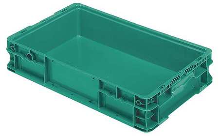 Orbis Straight Wall Container, Green, Plastic, 24 in L, 15 in W, 5 in H, 0.72 cu ft Volume Capacity NSO2415-5 Green