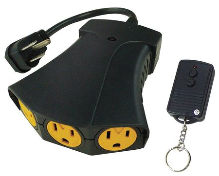 Power First Outdoor Remote Control, 3 Outlet, 125V 21RJ21
