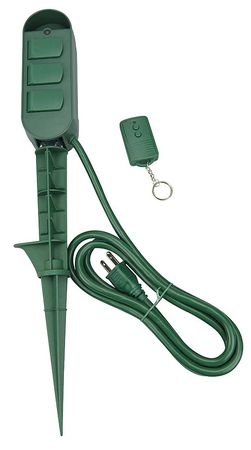 POWER FIRST Remote Power Stake, 3 Outlet 21RJ31