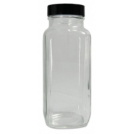 QORPAK Bottle, Wide Mouth, 4 Oz, Square, Glass, PK24 GLC-01316