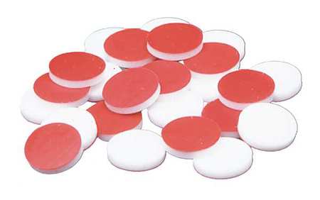 QORPAK Closure, 9mm, PTFE/Rubber, Red/White, PK1000 VS11283-222