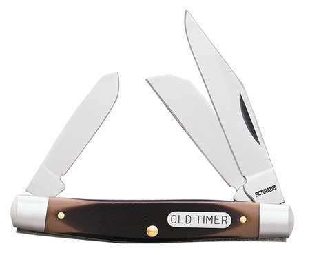 SCHRADE Folding Knife, 3 Blades, 2-7/16 In, Brown 34OTCP