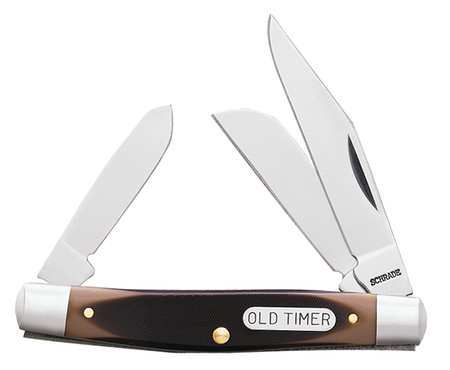 Schrade Folding Knife, 3 Blades, 2-7/16 In, Brown 34OTCP