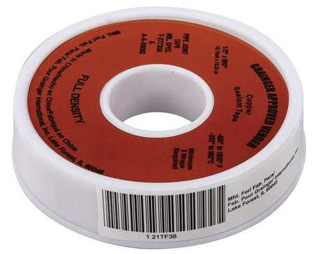 ZORO SELECT Sealant Tape, 1/2 x 600 In 21TF38
