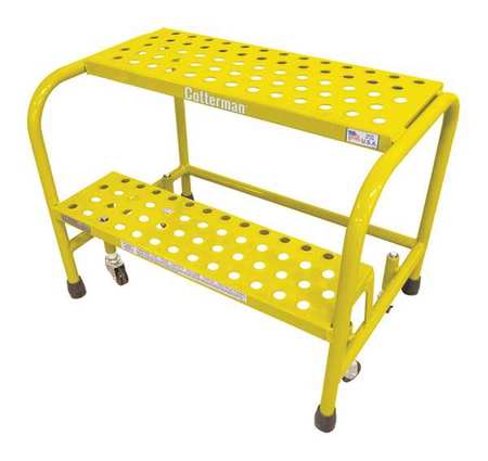 COTTERMAN Rolling Ladder, Steel, 20"H., Yellow, Load Capacity: 450 lb. 1002N1818A1E10B3C2P1