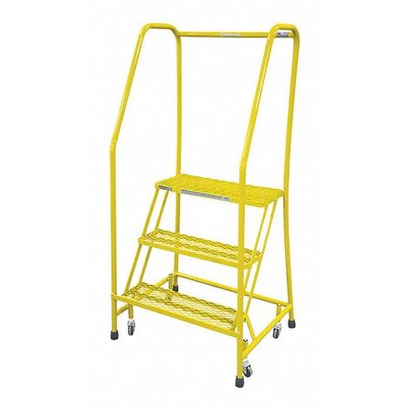 COTTERMAN 60 in H Steel Rolling Ladder, 3 Steps, 450 lb Load Capacity 1003R1820A6E10B3C2P6