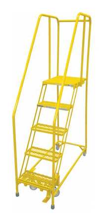Cotterman 80 in H Steel Rolling Ladder, 5 Steps, 450 lb Load Capacity 1005R2630A3E30B4C2P6