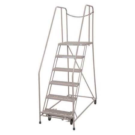 Cotterman 90 in H Steel Rolling Ladder, 6 Steps, 450 lb Load Capacity 1006R2630A6E20B4D3C1P6