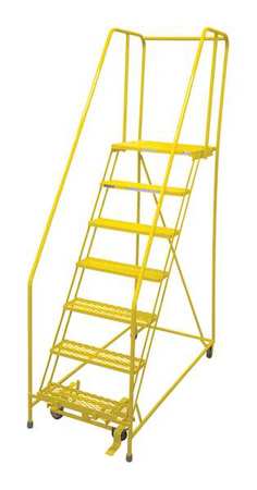 COTTERMAN 100 in H Steel Rolling Ladder, 7 Steps, 450 lb Load Capacity 1507R2630A3E20B4W4C2P6