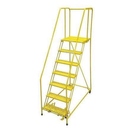 COTTERMAN 100 in H Steel Rolling Ladder, 7 Steps, 450 lb Load Capacity 1007R2630A3E20B4C2P6