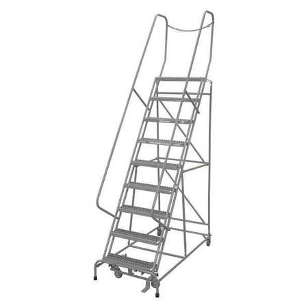 COTTERMAN 120 in H Steel Rolling Ladder, 9 Steps, 450 lb Load Capacity 1009R2632A3E10B4D3C1P6