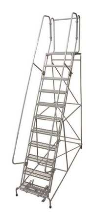 COTTERMAN 140 in H Steel Rolling Ladder, 11 Steps, 450 lb Load Capacity 1511R3232A3E30B4W4C1P6