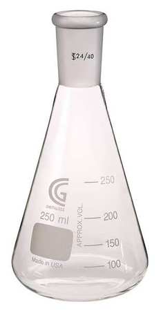 CHEMGLASS Erlenmeyer Flask, 250mL CG-1542-05