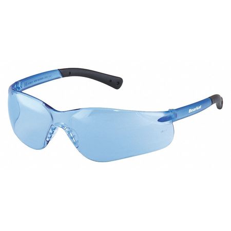 Mcr Safety BearKat Safety Glasses, BK3 Series, UV-AF Anti-Scratch Coating, Wraparound, Frameless, Light Blue BK313