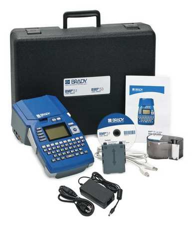 BRADY Portable Label Printer Kit, BMP51 Series, Single Color Capability BMP51-KIT-AC