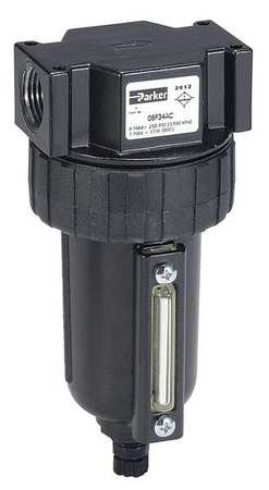 Parker Compressed Air Filter, 250 psi, 3.24 In. W 07F44BC