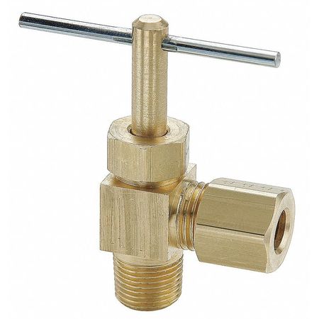 Parker Needle Valve, Angled, 1/4 In., Compression NV104C-4-4