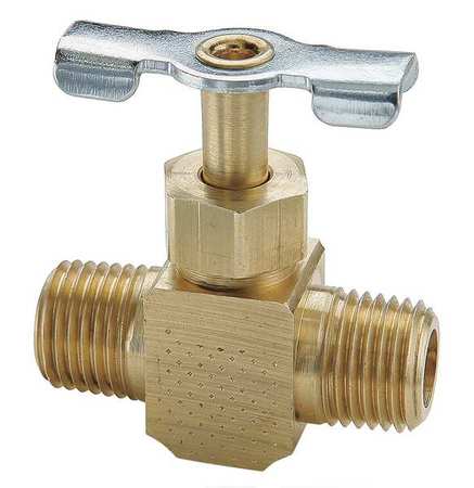 PARKER Needle Valve, 1/4 In., Male Pipe-Male Pipe NV107P-4