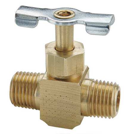 Parker Needle Valve, 1/4 In., Male Pipe-Male Pipe NV107P-4